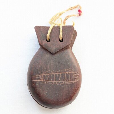 Havana Hand Carved Wooden Castanets Vintage Musical Percussion Band Instrument