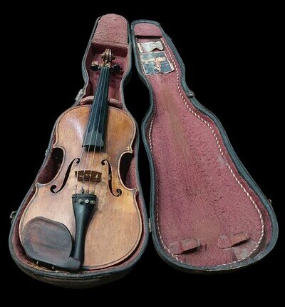 ANTIQUE 1700S VIOLIN 3/4 SIGNED LABEL JOSEPH GUARNERIUS CREMONA DEL GESU