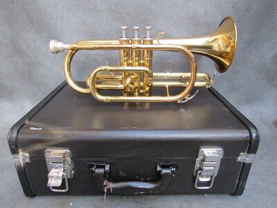A QUALITY YAMAHA YCR R233O II Bb CORNET IN GOOD CONDITION + CASE & MOUTHPIECE