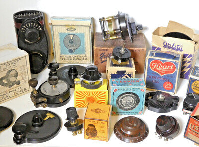 Radio Dials Coils Frequency Condensers Antique 1930s Boxed New Oldstock