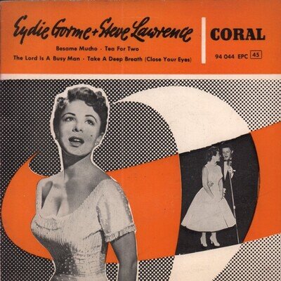 Eydie Gorme and Steve Lawrence Besame Mucho 7" vinyl Spain Coral 1958 ep in pic