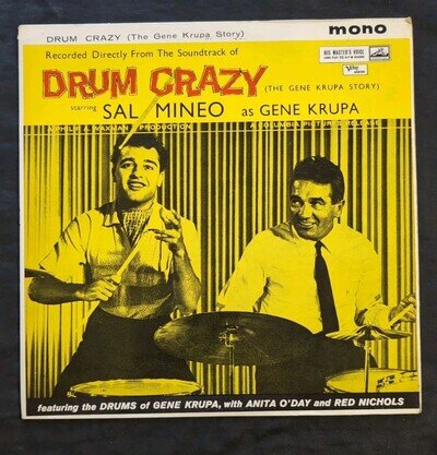 DRUM CRAZY-S/T-1ST PRESS UK 1960 HMV VINYL LP-GENE KRUPA/ANITA O'DAY P704