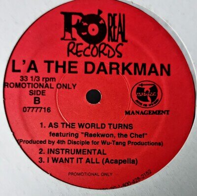 L.A The Darkman, Raekwon The Chef – As The World Turns (1996) Wu-Tang Records