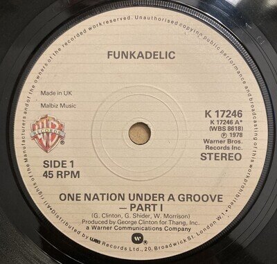 Funkadelic - One Nation Under A Groove Warner Bros. Records – K 17246, 1978 VG+
