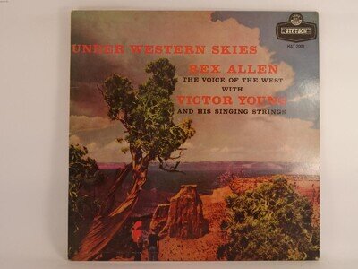 REX ALLEN WITH VICTOR YOUNG UNDER WESTERN SKIES (371) 12 Track LP including Pict