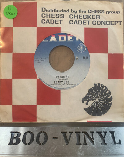 LEAPY LEE - ITS GREAT 7” VINYL RECORD CADET 5635 Ex / Vg+ Con