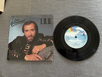 Lee Greenwood. I.O.U. 7” Vinyl. READ DESCRIPTION