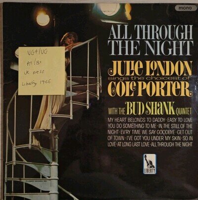 Julie London All Through The Night Vinyl Record VG+/VG LBY1300 1966