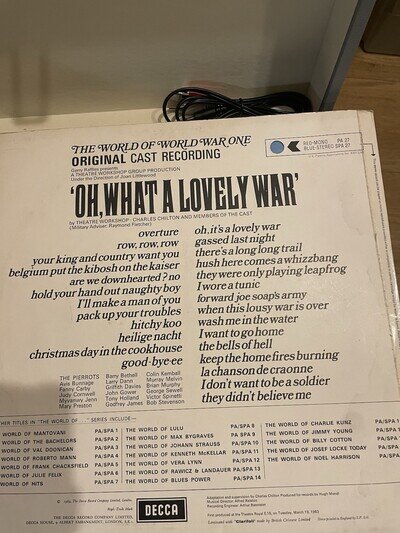 Oh What A Lovely War - SOUNDTRACK DECCA STEREO 12” LP 33 RPM (1969) MINT DISC