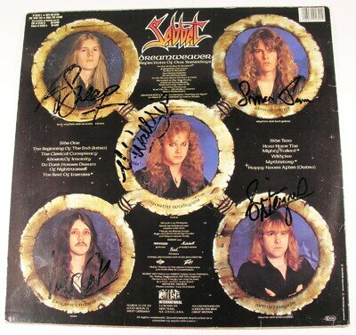 SIGNED BY ALL 5 SABBAT DREAMWEAVER 1989 LP NOISE MARTIN WALKYIER ANDY SNEAP
