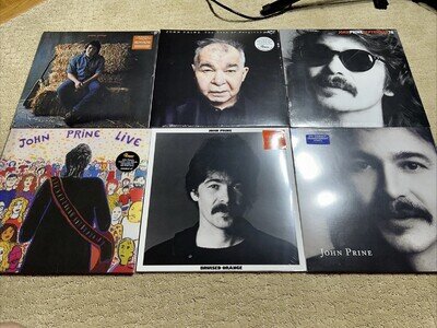 John Prine 6 Album Vinyl Lp Lot New Sealed - Self Titled, Bruised Orange, Tree
