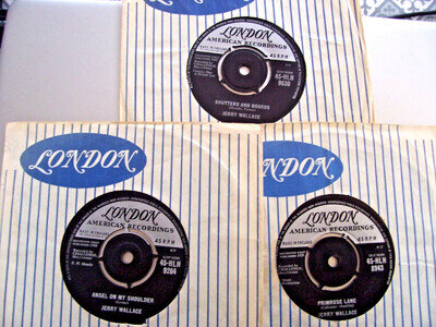 Jerry Wallace 3x London Label 45s "Angel On My Shoulder"+2 Ex HLH 8943=9264=9630