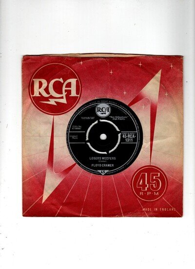 FLOYD CRAMER - LOSERS WEEPERS / SWING LOW. UK 1962 ORIG 7" & CO/SLEEVE. EX