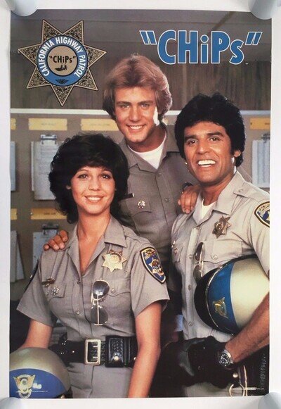 CHIPS,TV SERIES,ERIK ESTRADA,MEGA RARE 1983 POSTER