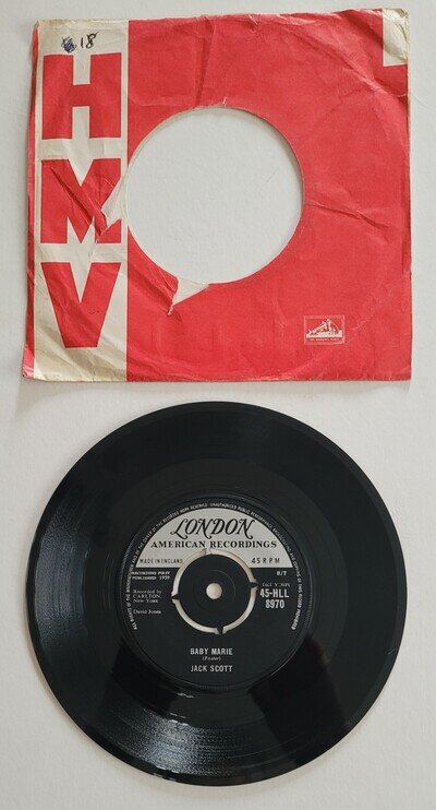 Jack Scott Baby Marie 7" Vinyl London American Recordings 45-HLL 8970 UK 1959