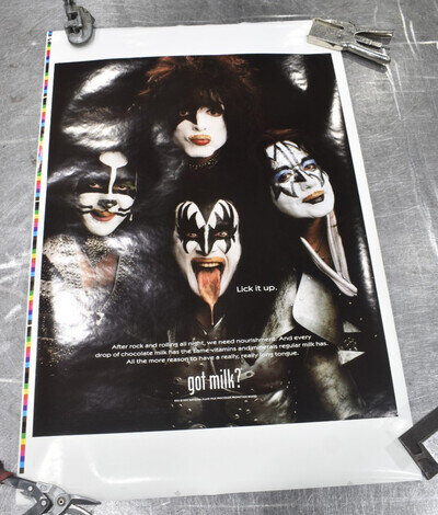 KISS Vintage 1999 Got Milk? Promotion PROMO Poster Printers Proof Ace Frehley