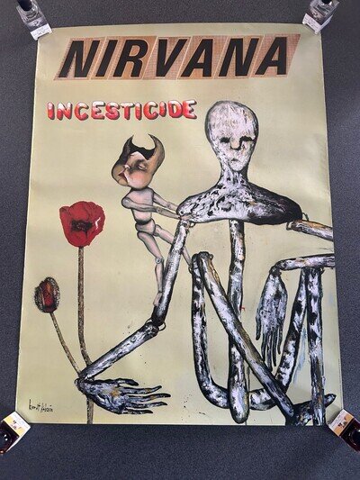 Nirvana Genuine 92 Incesticide Geffen SUB POP Promo Poster Very Rare Kurt Cobain