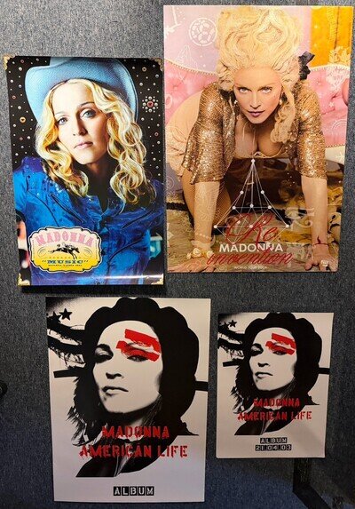 4 RARE UNUSED VINTAGE BILLBOARD / RECORD STORE POSTERS - MADONNA - 2000’s