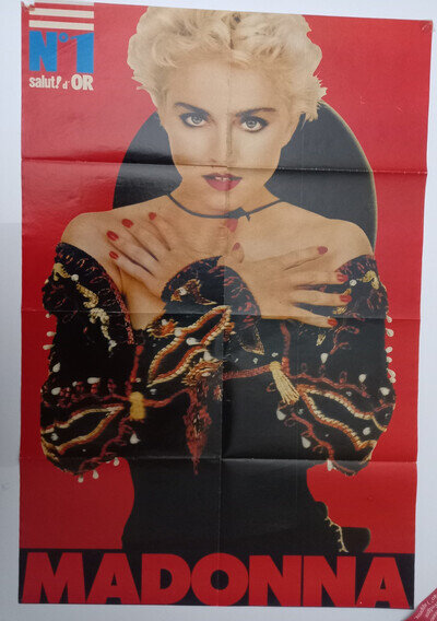 RARE, MADONNA POSTER FROM N0 1 Salut! d' OR MAGAZINE(?)( 87 X 59 CM APPROX' )88.