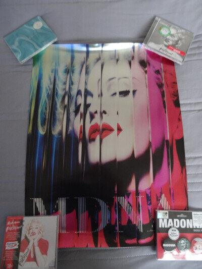 MADONNA MDNA USA PROMO METALLIC POSTER LISTENING PARTY GIVEAWAY 2000 CELEBRATION
