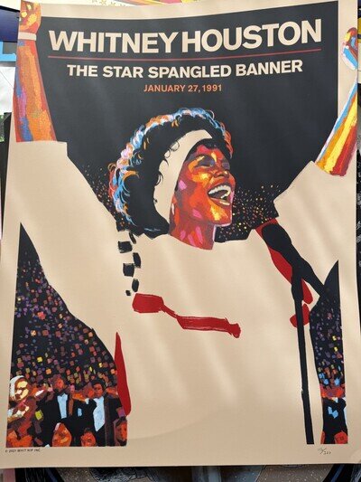 WHITNEY HOUSTON Super Bowl Star Spangled Banner 30th An POSTER national anthem