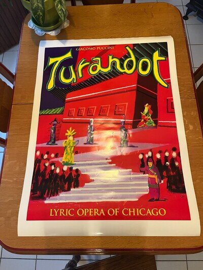 VINTAGE 1991 PUCCINI TURANDOT PROMOTIONAL POSTER LYRIC OPERA OF CHICAGO