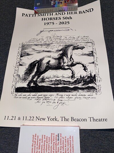 Patti Smith Beacon Theatre NYC - Event Poster Nov 2025 SIGNED