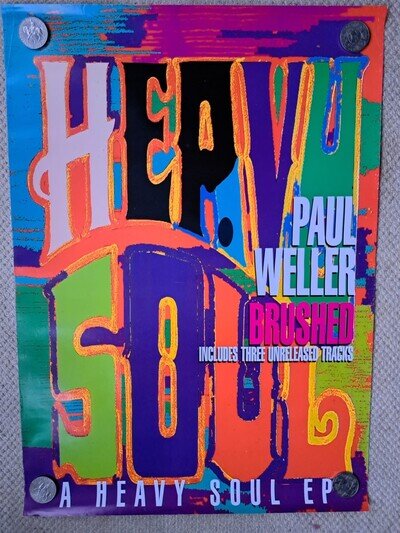 Large Original Vintage Rare Paul Weller Heavy Soul Brushed Promo Poster 68 x 51