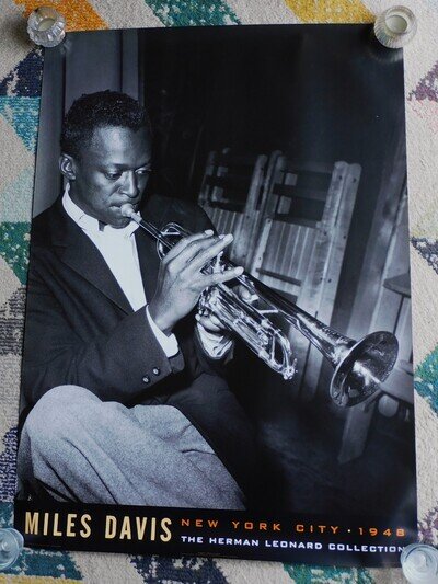 Miles Davis 1948 by Herman Leonard- Original Licenced 1999 Poster 34 x 24 inch