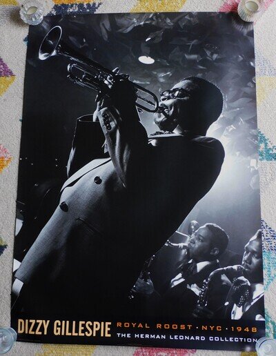 Dizzy Gillespie 1948 by Herman Leonard- Original Licenced 1999 Poster 34 x 24 in