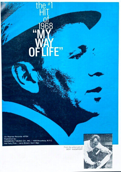 FRANK SINATRA original 1968 POSTER ADVERT MY WAY OF LIFE Bert Kaempfert