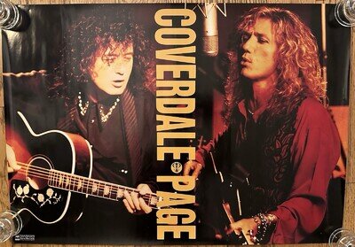 DAVID COVERDALE & JIMMY PAGE Japan Original Promo Poster 20” x 28” 1993