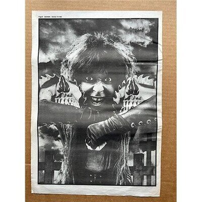 WASP BLACKIE LAWLESS POSTER SIZED original music press PIN UP from 1985 - printe