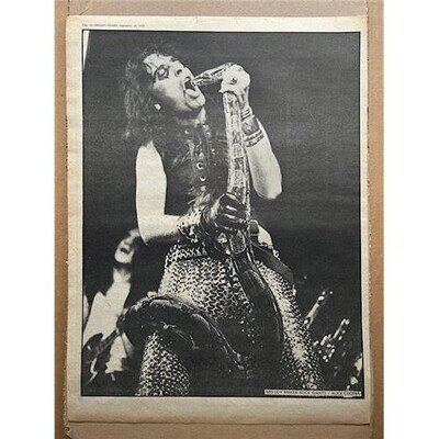 ALICE COOPER 1973 ALICE WITH SNAKE PIN-UP POSTER SIZED original MM pin-up from 1