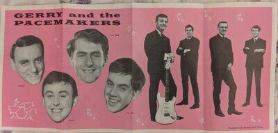 Gerry and the Pacemakers poster - presented with Romeo and Cherie magazine 1963