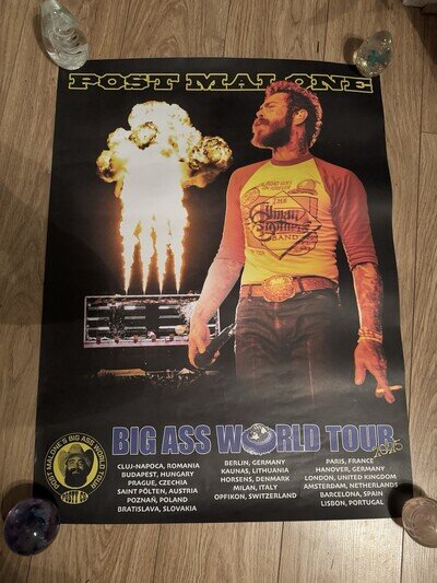 Post MALONE The Big Ass World Tour 2025 POSTER 21st September Concert Poster