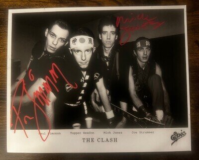 The Clash Paul Simonon Mick Jones Photo 10x8 signed photo punk rock autograph