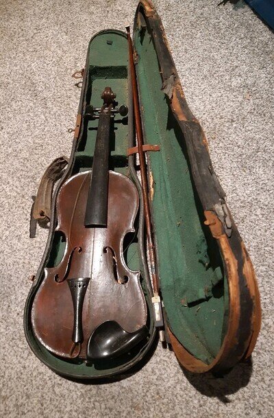 Antique Violin With Case & Bow, Very Old & Needs TLC Over 100 Years #2