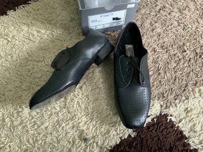 black leather freed Davis oxford ballroom dance shoes - size UK 9