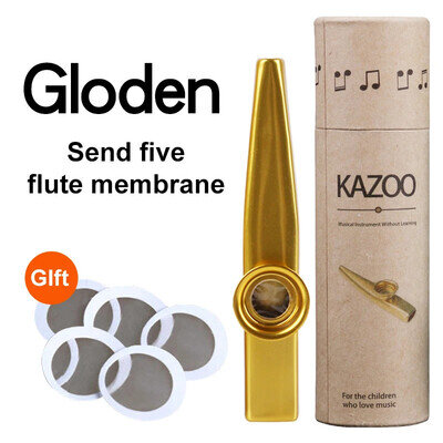 Metal Kazoo Set with 5 Flute Films - Fun & Easy Musical Instrument