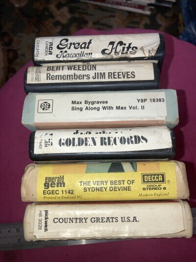 6 X Eight Track Radio Cassettes. Used And Untested. Sold As Seen.