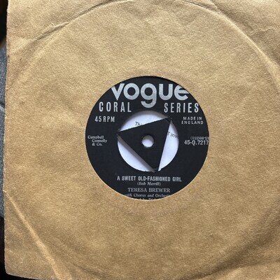 Teresa Brewer A Sweet Old Fashioned Girl Original 1956 Vinyl 45 45Q72172