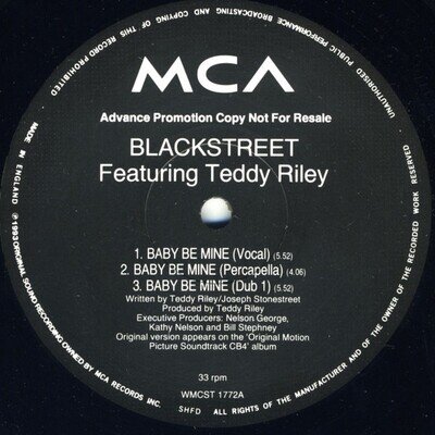 Blackstreet Featuring Teddy Riley - Baby Be Mine (12", Promo)