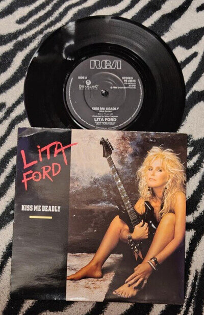 LITA FORD KISS ME DEADLY 7" VINYL RARE HARD ROCK 1988 DREAMLAND RECORDS