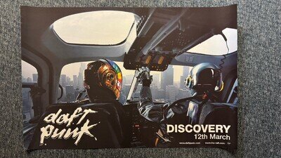 SERIOUSLY RARE UNUSED 77x45cm RECORD STORE POSTER - DAFT PUNK - DISCOVERY (2001)