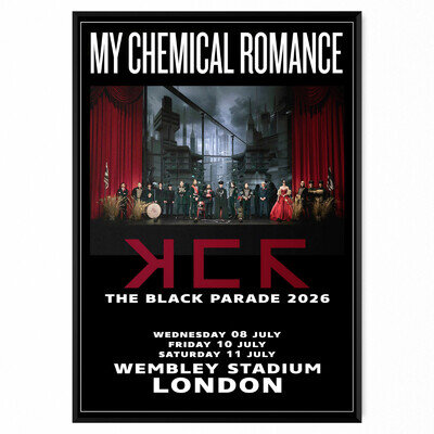 My Chemical Romance Poster Rock Concert Wembelyy Poster The Black Parade 2026