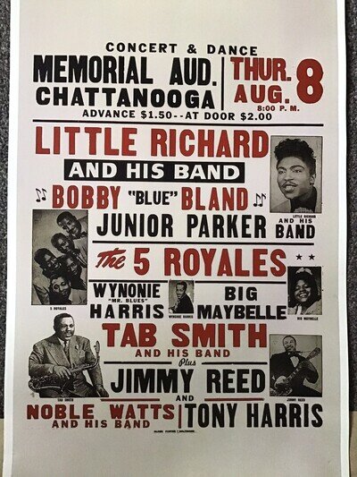 Soul Poster - Bobby Bland Little Richard Jr Parker 5 Royales & Others