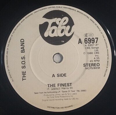 The S.O.S. Band The Finest 7" Single (1986) Tabu A 6997