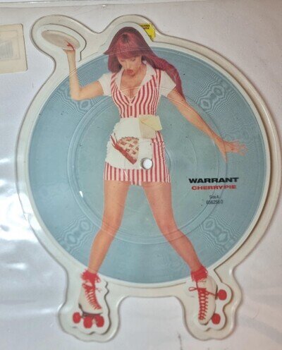 Warrant - Cherry Pie - 7" Shaped Picture Disc UK (1990) - EX/EX Condition