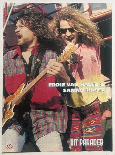 EDDIE VAN HALEN & SAMMY HAGAR - 1992 Full page USA magazine poster